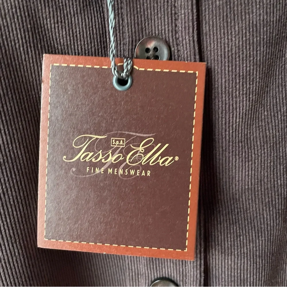 Tasso Elba Vintage Brown Corduroy Shirt, L‎